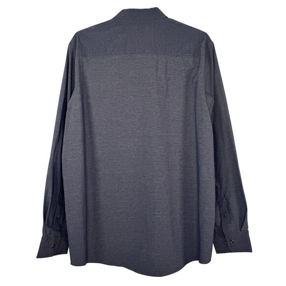 SWISSTECH Charcoal Performance Long Sleeve Button Up Shirt Large Stretch NWOT - Picture 2 of 12